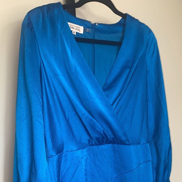 Teri Jon by Rickie Freeman Crystal-Belted Satin Gown - Picture 3 of 8